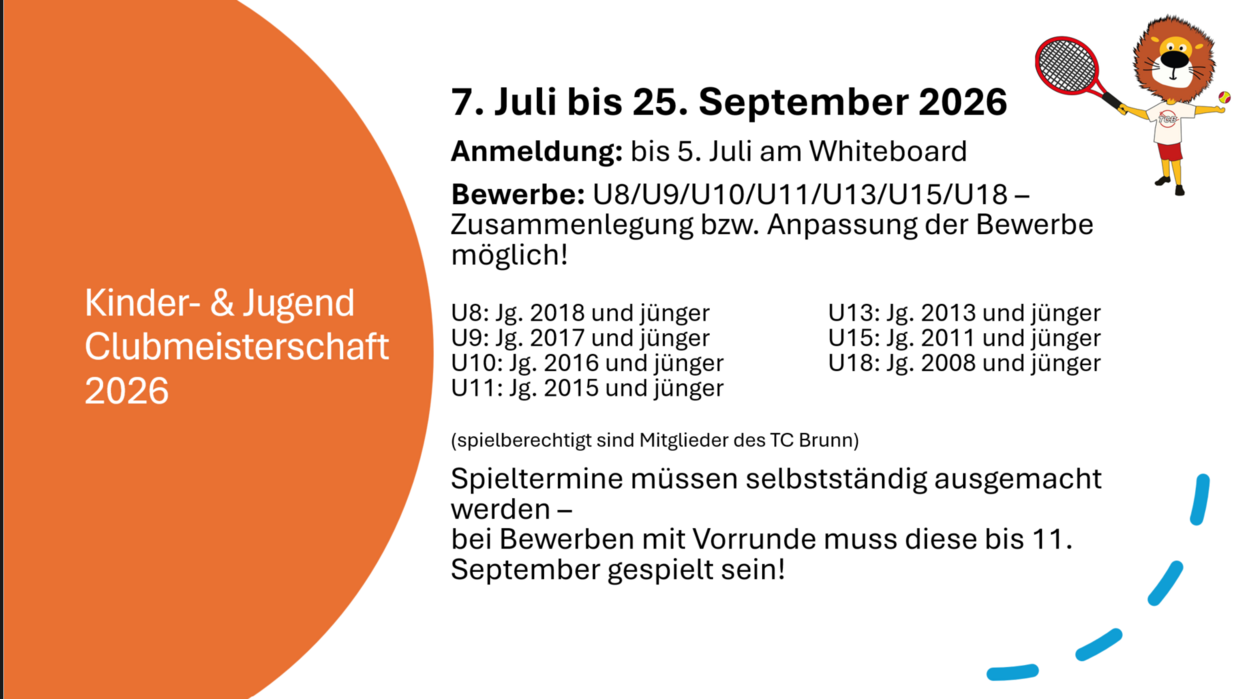 KINDER- UND JUGEND CLUBMEISTERSCHAFTEN 2026